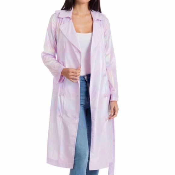 NWOT Avec  Les Fills hologram raincoat size S - Picture 2 of 8